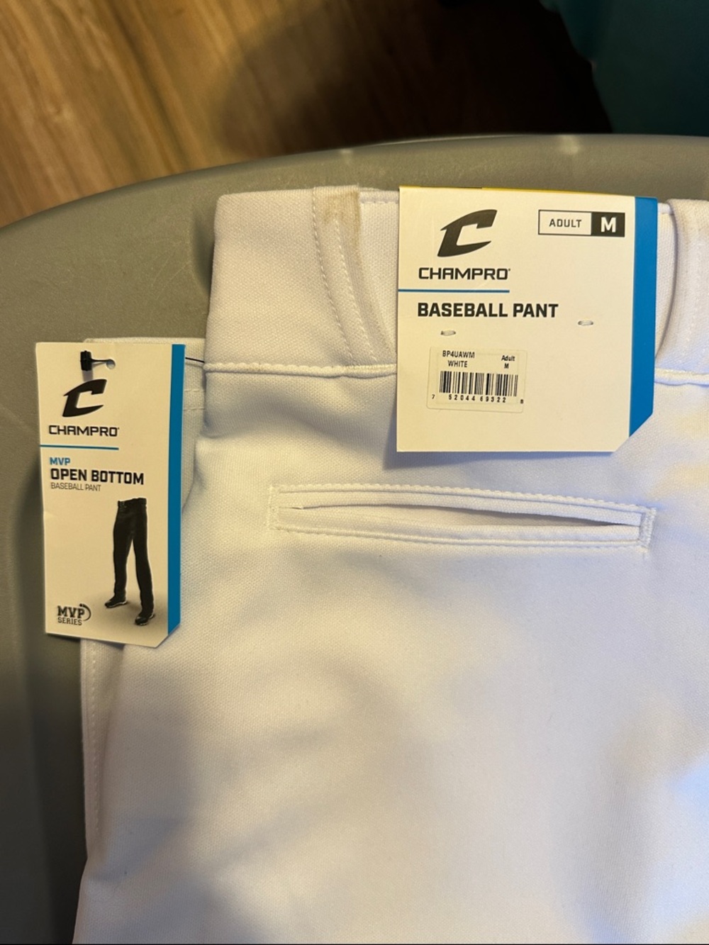 Champro Men's White Open Bottom Baseball Sweatpants - MVP Series